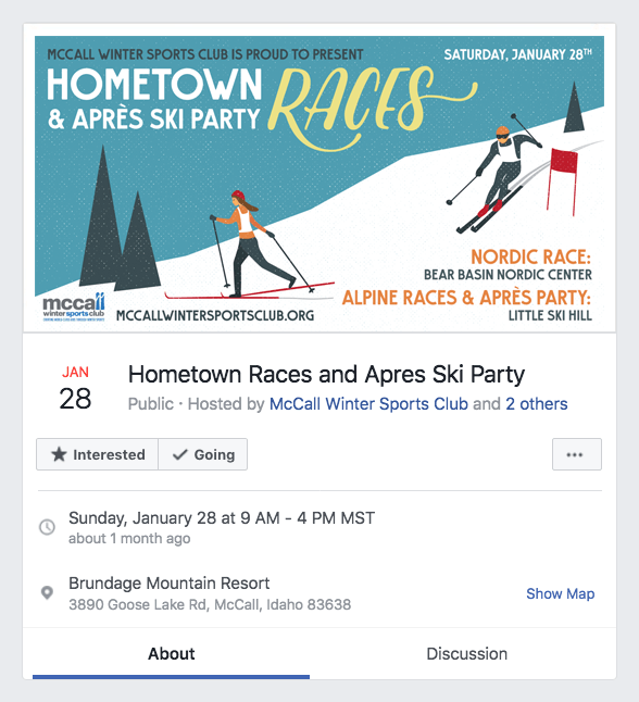 Hometown Races Facebook event post