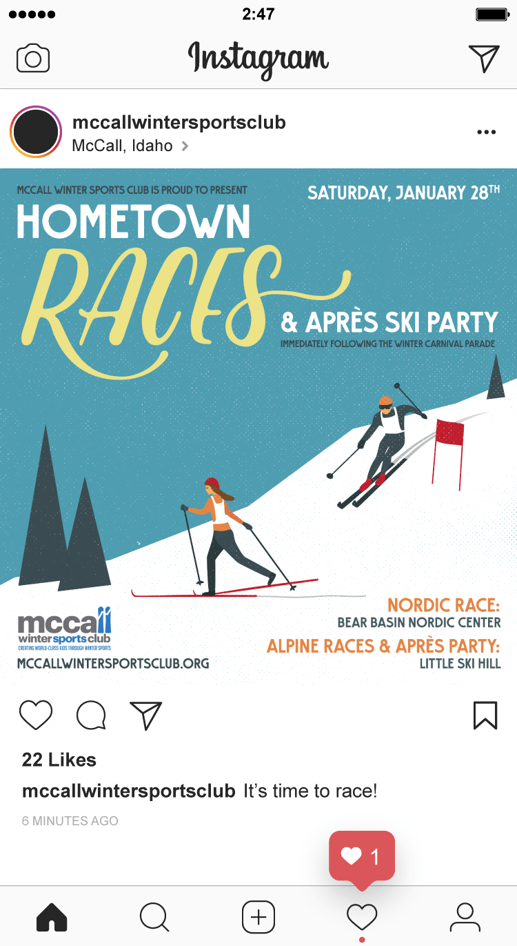 Hometown Races Instagram post