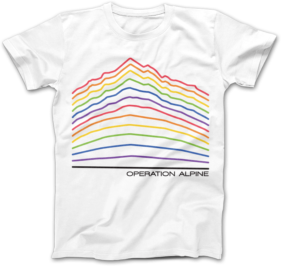 Operation Alpine t-shirt design in white
